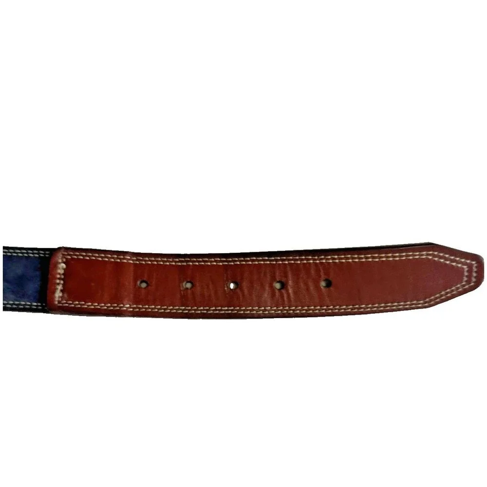 Martin Dingman Hand Crafted USA Blue Calf Suede Belt Countrywear Size 85 34